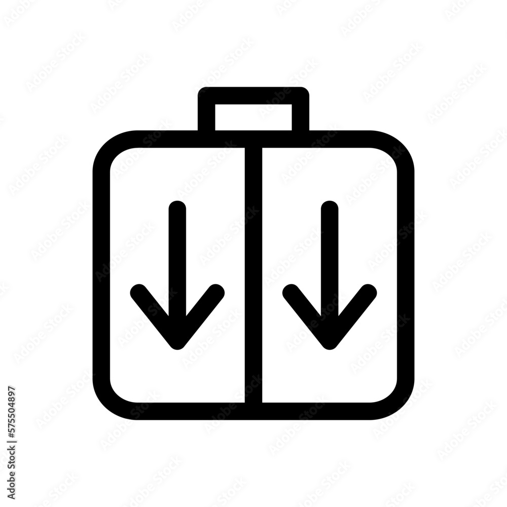 down lift icon or logo isolated sign symbol vector illustration - high quality black style vector icons
