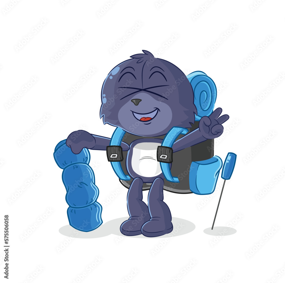 Obraz premium seal go camping mascot. cartoon vector