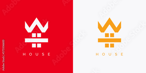 clean house logo for real estate company.Usable for Real Estate, Construction, Architecture and Building Logos. Flat Vector