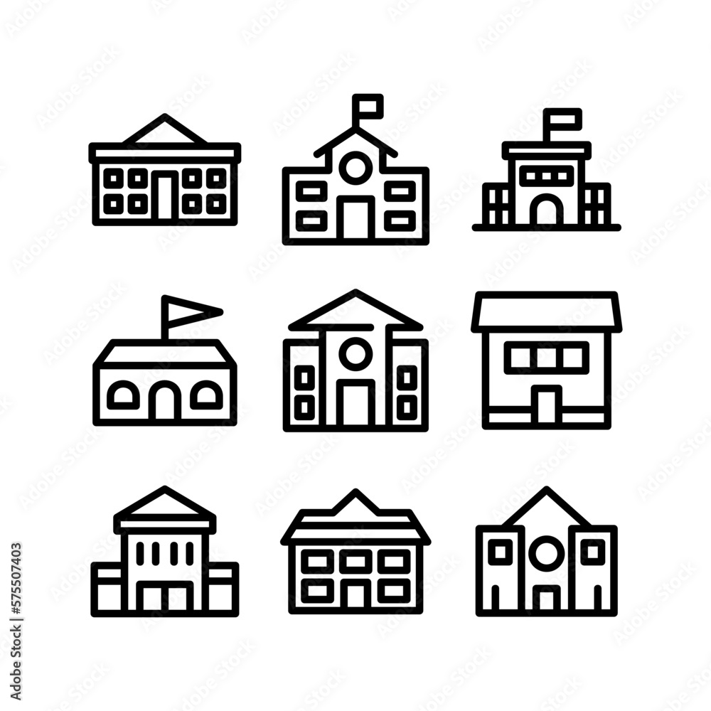 school building icon or logo isolated sign symbol vector illustration - high quality black style vector icons
