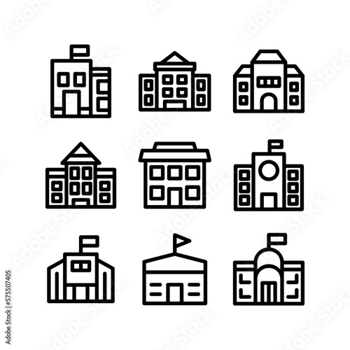school building icon or logo isolated sign symbol vector illustration - high quality black style vector icons  © Zahroe