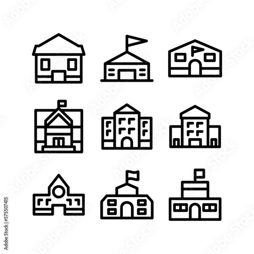 school building icon or logo isolated sign symbol vector illustration - high quality black style vector icons 