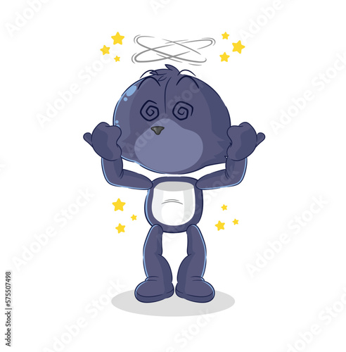 seal dizzy head mascot. cartoon vector