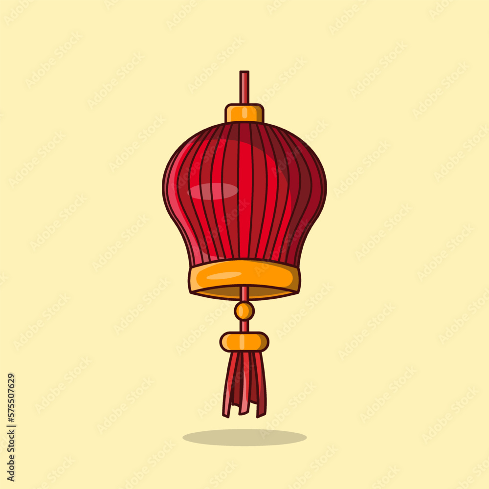 Vector flat round chinese new year lantern Vector flat round chinese new year lantern