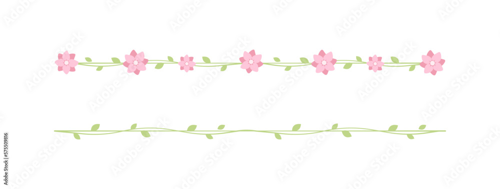 Cute Spring Floral Dividers Borders Set. Springtime and Easter flower separators design elements. Cute Spring Floral Dividers Borders Set. Springtime and Easter flower separators design elements.