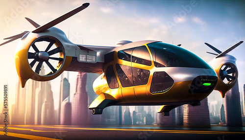 Generative AI illustration of a Creative Air Mobility The Future of Autonomous Transportation © ARTMAXX