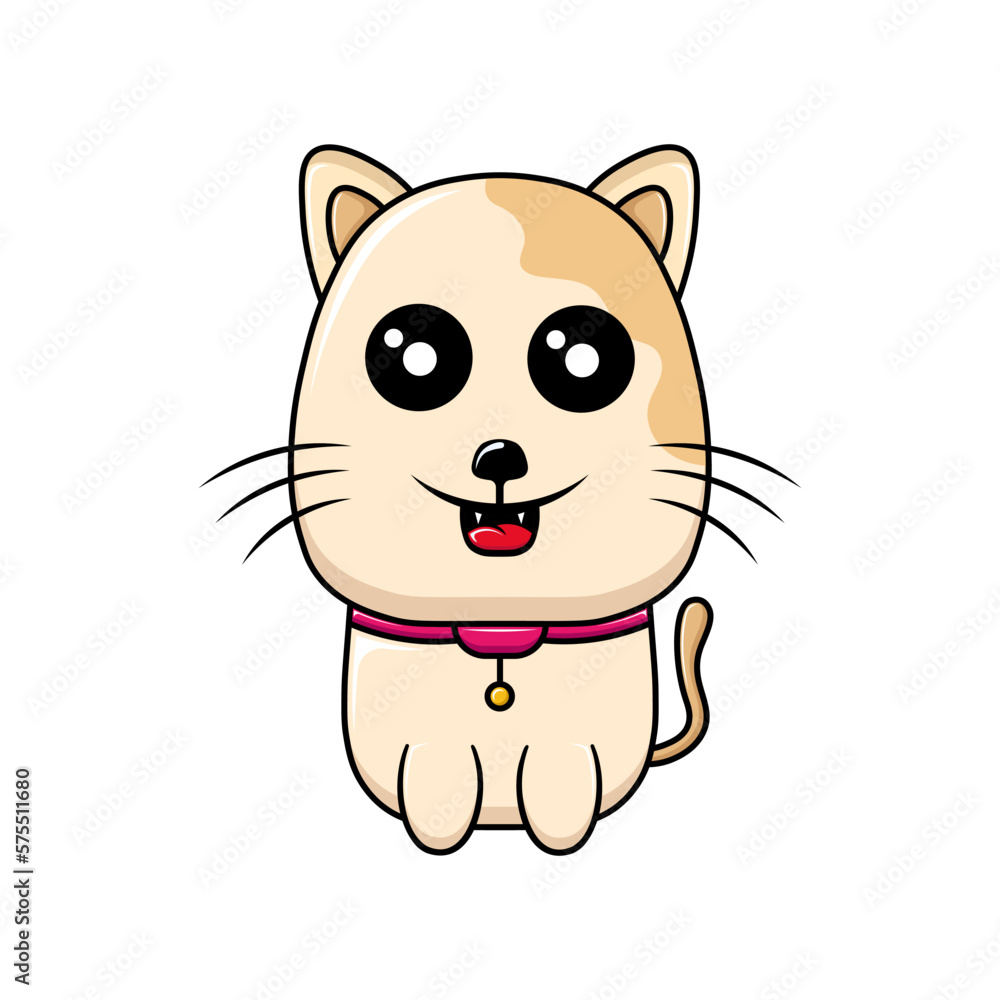 illustration vector cat design happy kawaii illustration vector cat design happy kawaii