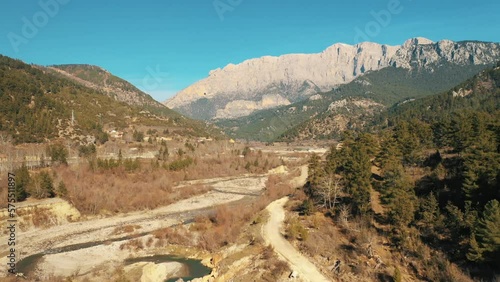 Aerial view of Beautiful mountain in Adana. 4K Turkey Footage photo