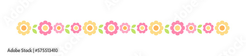 Cute Spring Floral Divider Borders. Springtime and Easter flower separators design elements.
