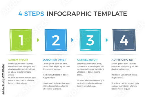 Infographic template with 4 steps or options with place for your text