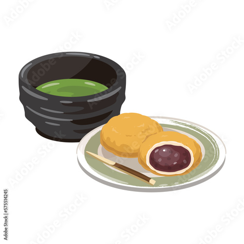 お茶　きな粉　おはぎ　断面3