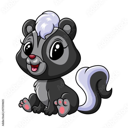 Cute baby skunk a sitting