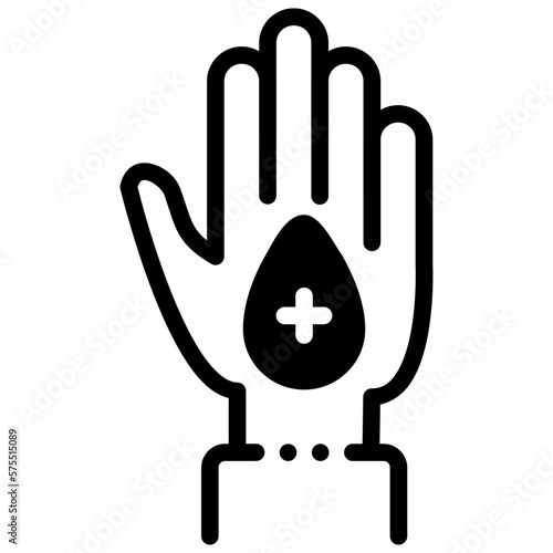 hand donating blood icon