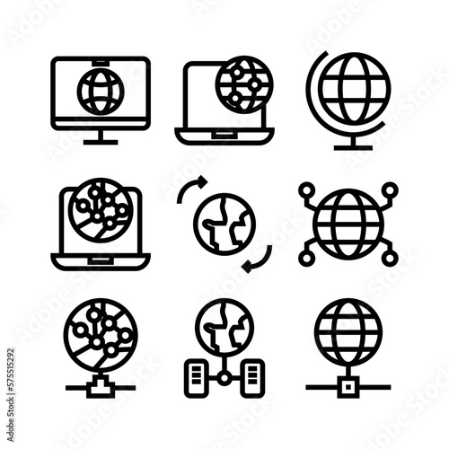 global network icon or logo isolated sign symbol vector illustration - high quality black style vector icons
