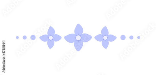 Cute lilac floral divider border line illustration