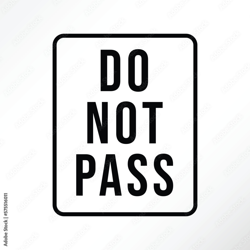 Minimalist vector of do not pass road sign. Minimalist vector of do not pass road sign.