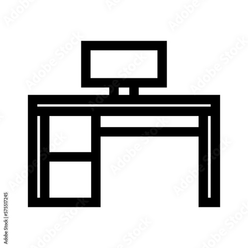 office desk icon or logo isolated sign symbol vector illustration - high quality black style vector icons 