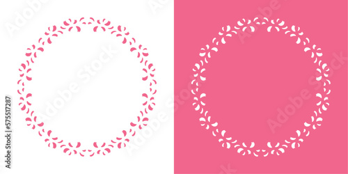 素材_フレームのセット_桜をモチーフにした春の飾り枠。シンプルで高級感のある囲みのデザイン。テキスト無し