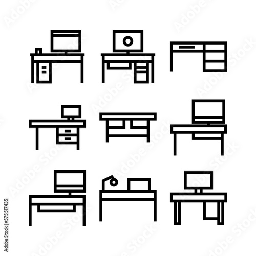 office desk icon or logo isolated sign symbol vector illustration - high quality black style vector icons
