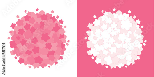 素材_フレームのセット_桜をモチーフにした春の飾り枠。シンプルで高級感のある囲みのデザイン。テキスト無し