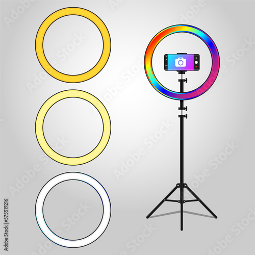 Selfie Ring Light multicolored Phone Holder for Live Stream Ringlight for Meeting