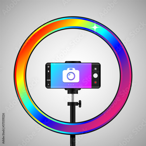 Selfie Ring Light multicolored Phone Holder for Live Stream Ringlight for Meeting