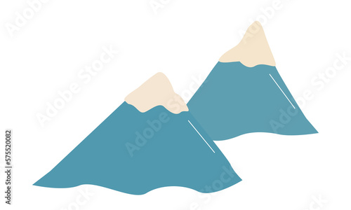 blue mountains icons isolated cartoon illustration