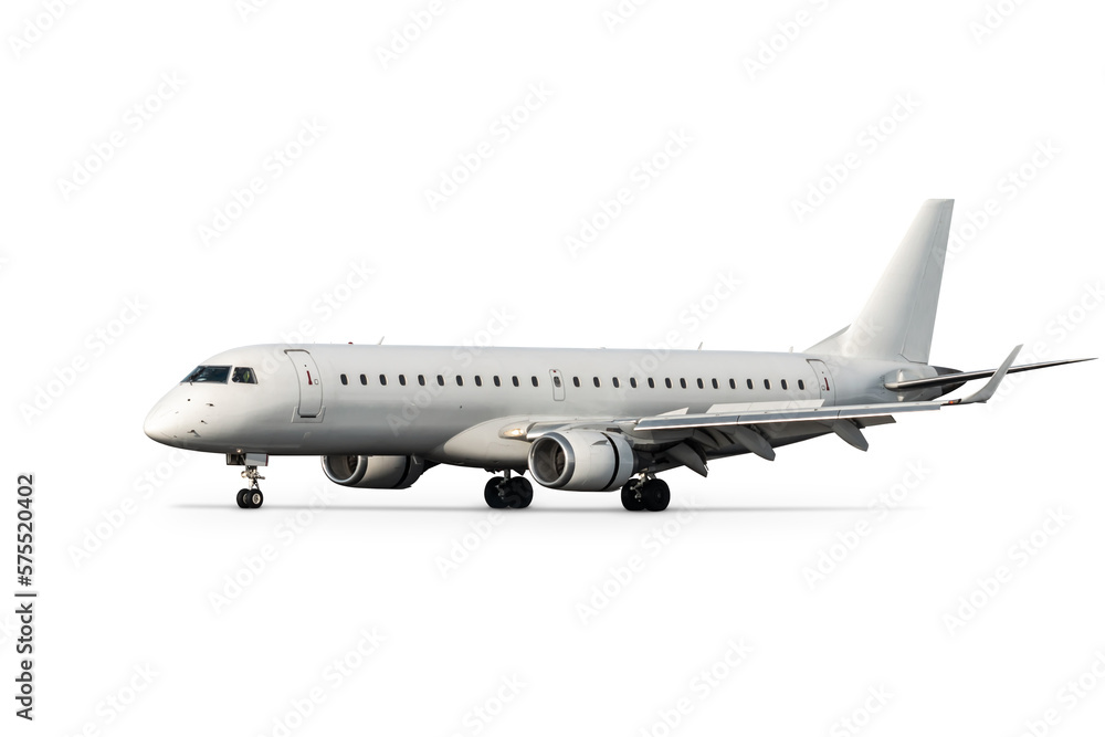 White passenger jetliner isolated on white background White passenger jetliner isolated on white background