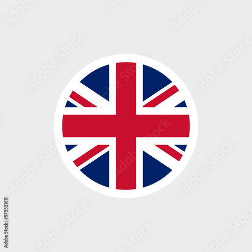Flag of Great Britain (Union Jack). A blue flag with red and white crosses. State symbol of the United Kingdom of Great Britain and Northern Ireland.