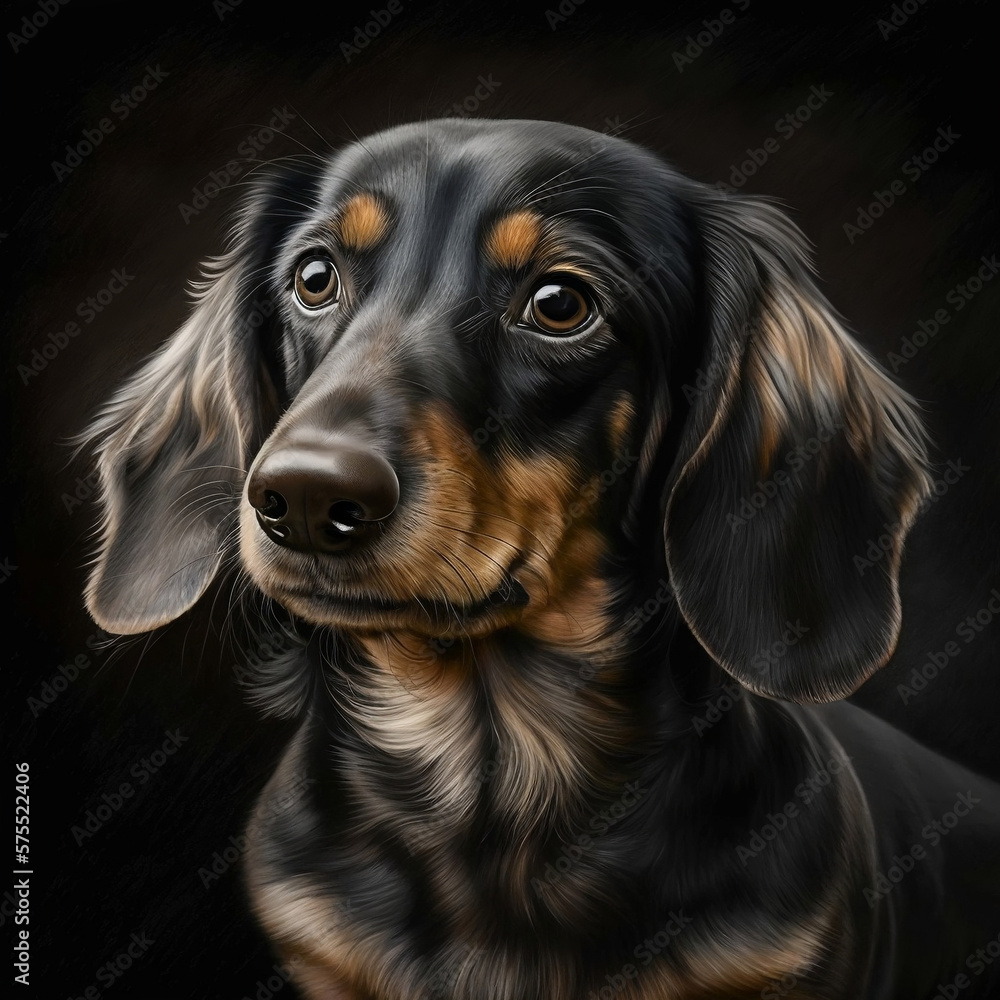 portrait of a daschund dog