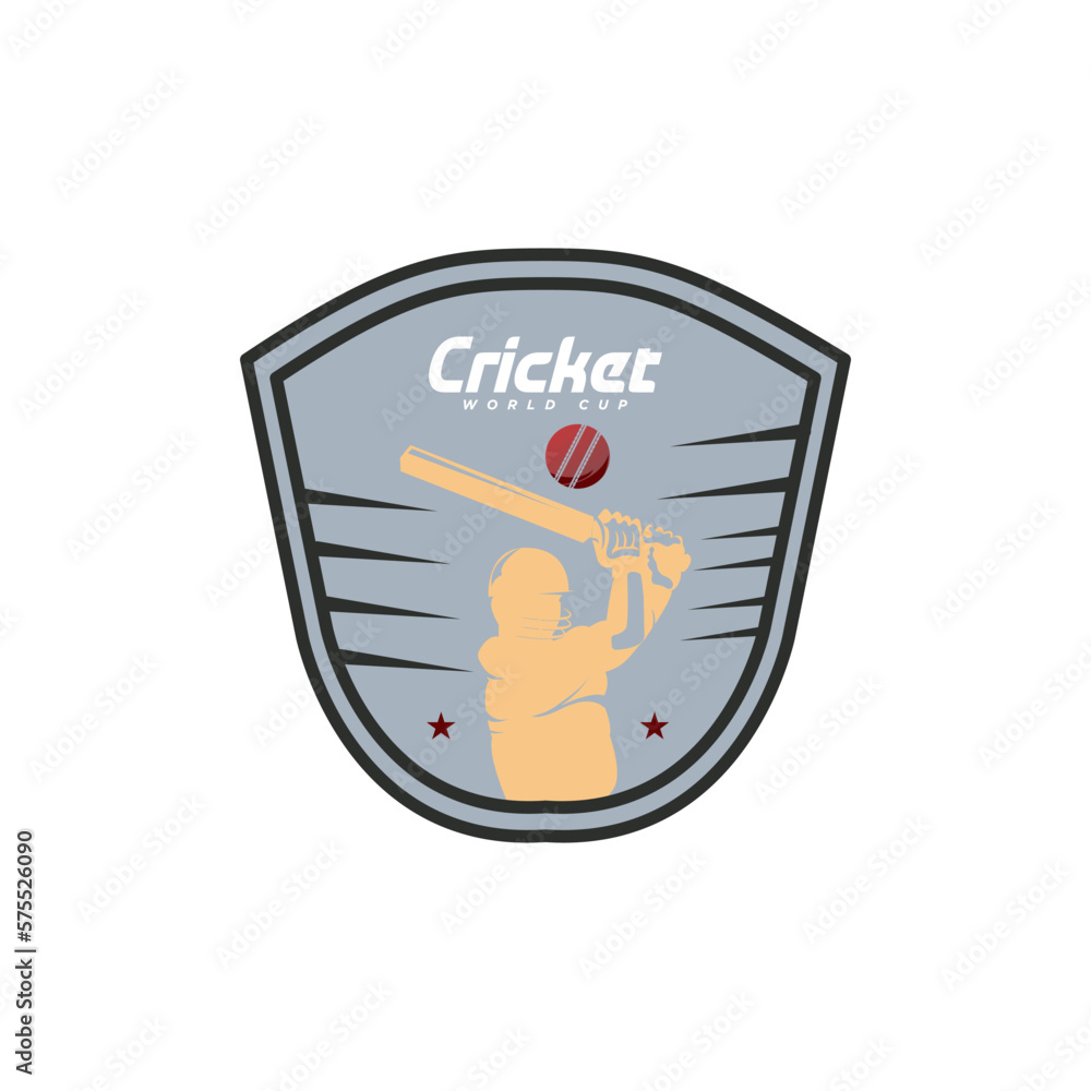 Cricket Logo emblem, cricket team, Cricket club logo design with crossed sticks
