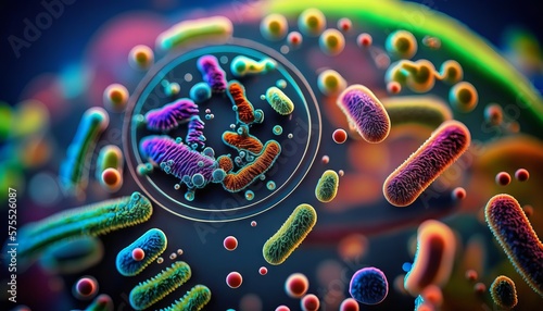 Generative AI of Bacteria and Gram-negative rod-shaped bacteria which cause cholera, an infection of the small intestine that is transmitted to humans via contaminated food photo