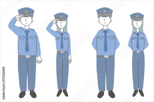 男性と女性の警備員のイラスト