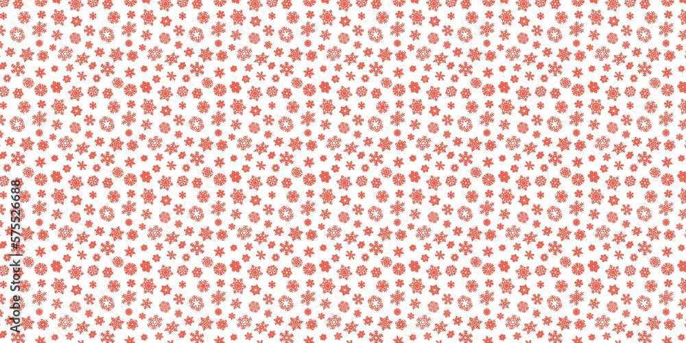 background with red snowflake pattern on a white background