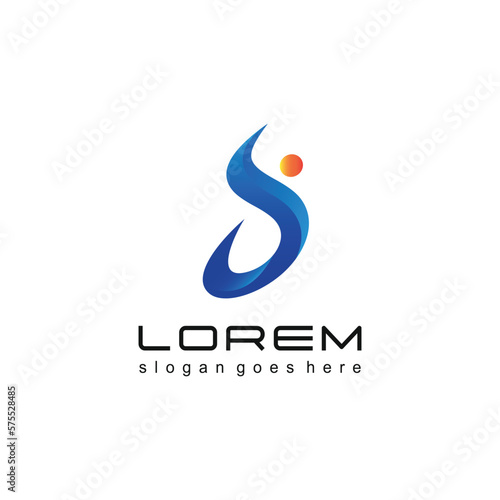 The concept of the letter S logo, the shape of a people.