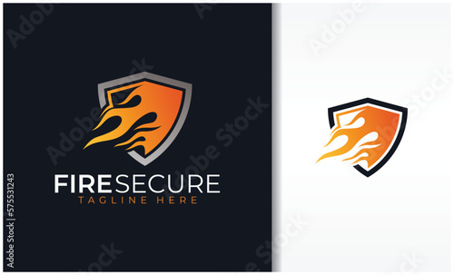 Fire and shield logo