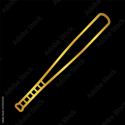 baseball icon, baseball vector logo template in gold color