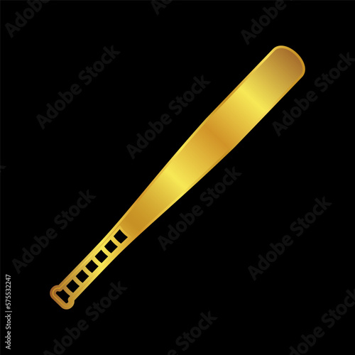 baseball icon, baseball vector logo template in gold color