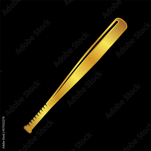 baseball icon, baseball vector logo template in gold color