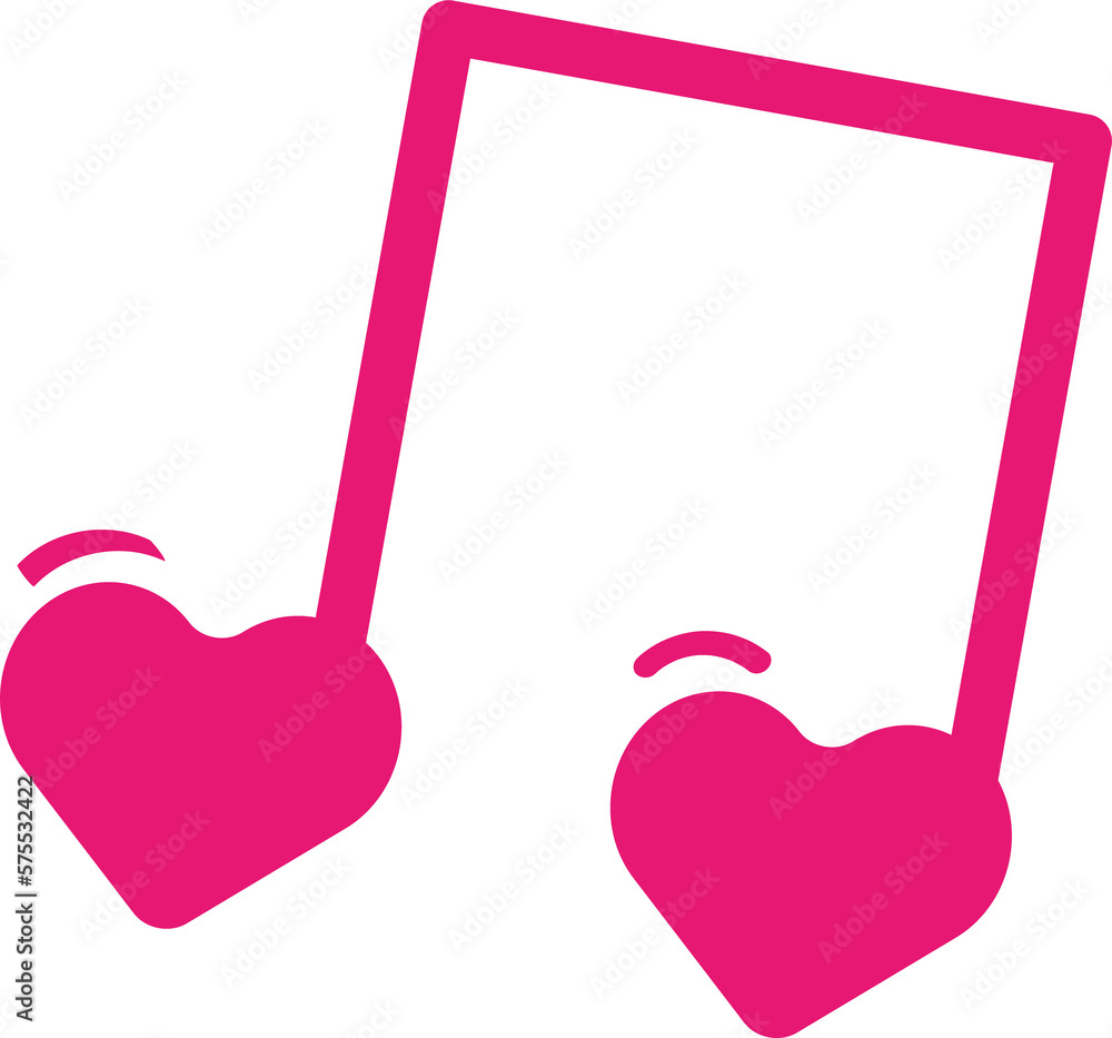 Musical symbols composed of heart patterns Musical symbols composed of heart patterns