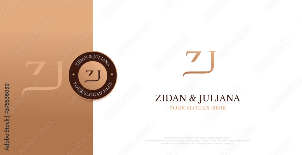 Initial ZJ Logo Design Vector