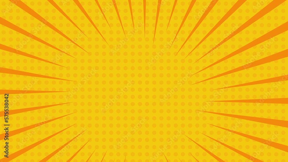 Fototapeta premium アメコミ風集中線 (オレンジ)のイラスト