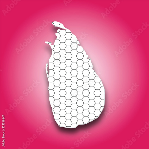 Sri Lanka map vector design in 3d style polygon pattern with gradient background