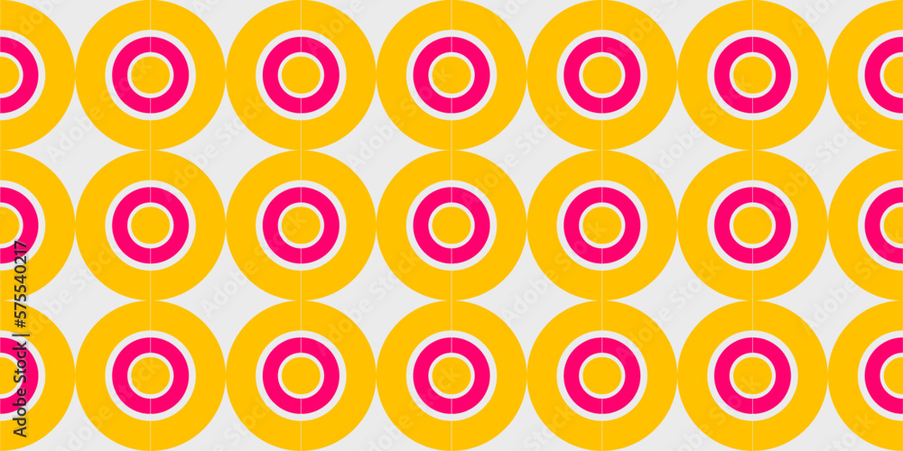Seamless pattern with pink and yellow donuts. Vector illustration. Seamless pattern with pink and yellow donuts. Vector illustration.