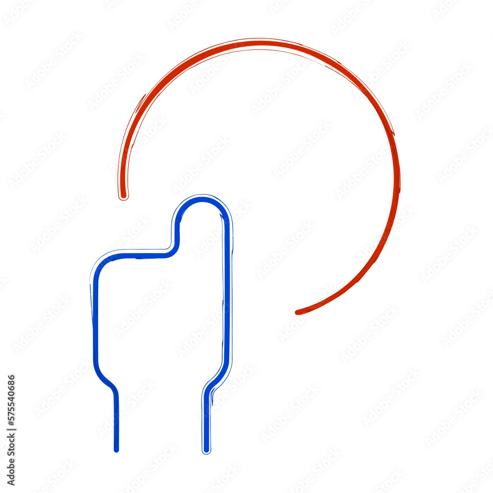 Obraz premium push brush on white background, vector illustration.