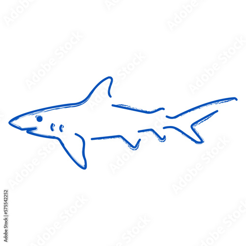 shark brush isolated on white background, vector illustration.