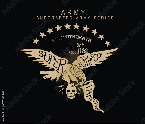 eagle and type illustration for print