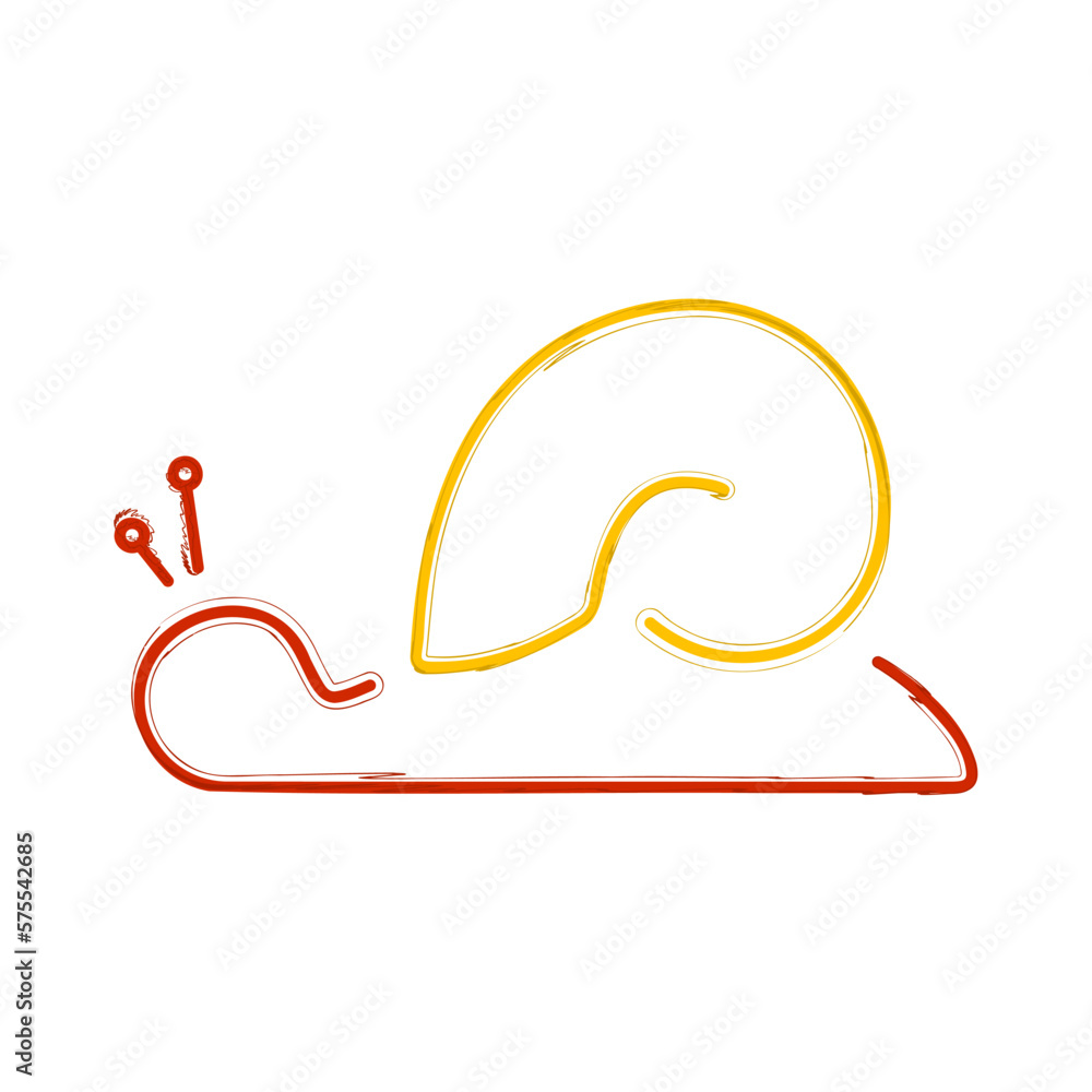 Obraz premium snail brush on white background, vector illustration.