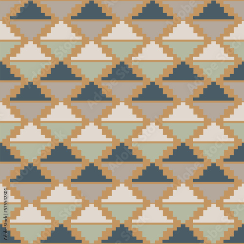 Seamless pattern with triangle geometric motifs