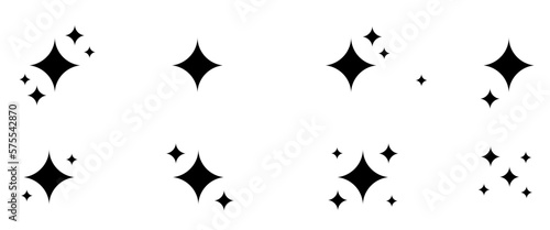 Black stars icon setStar icons. Twinkling stars. Different forms of stars